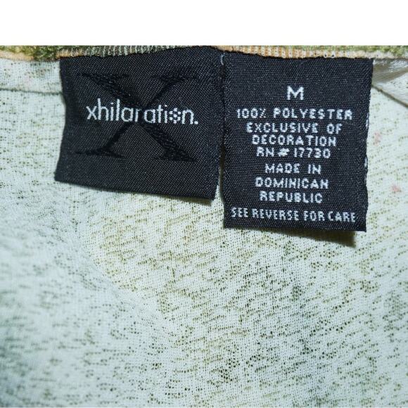 Xhilaration Green Tie Dye Glitter Tank Top Sz M Floral Burst Print Y2K Style - Picture 6 of 6